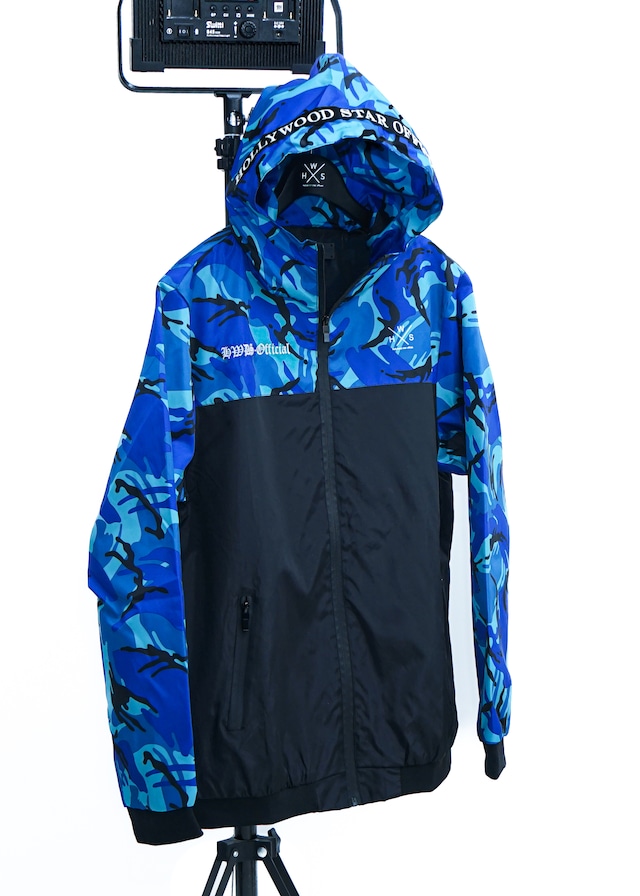 112.AQUA CAMOUFLAGE NYLON JACKET