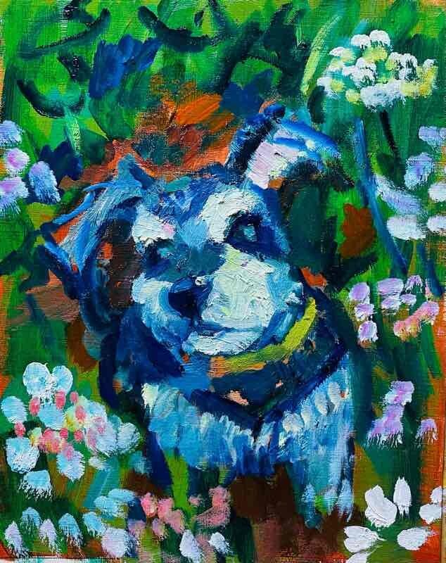 OIL COLOUR | 油彩画 #現代アート #犬 #猫
