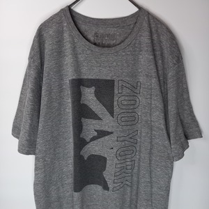 ZOO YORK　クルーネック　プリントTシャツ　半袖　ビッグプリント　グレーL