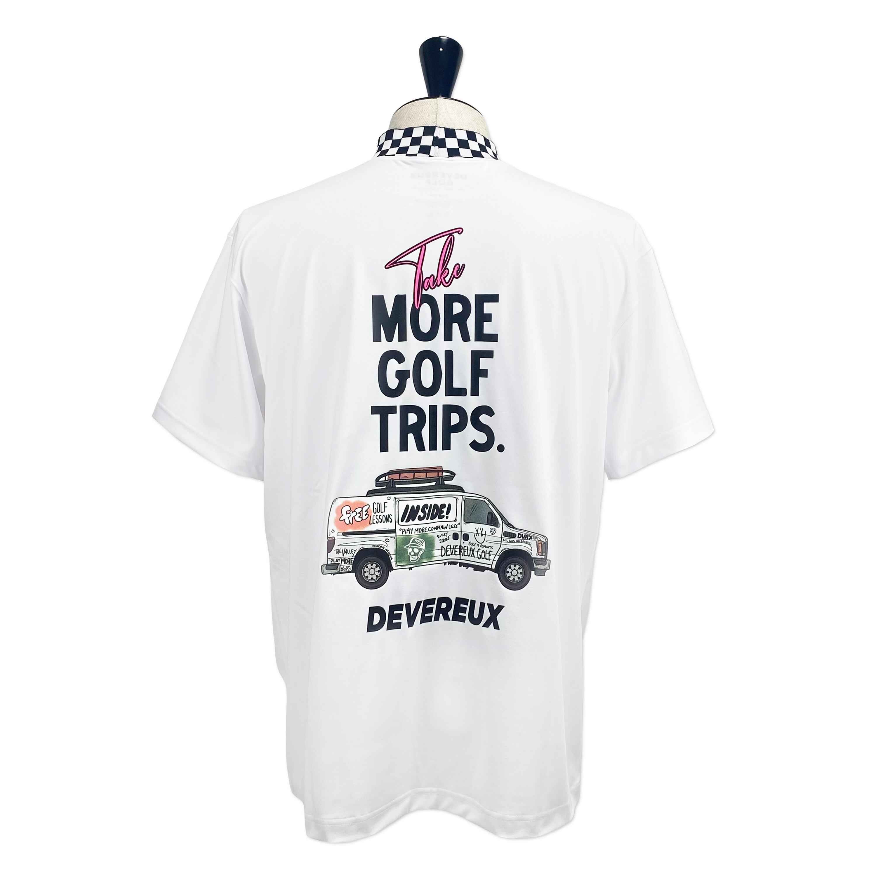 DEVEREUX GOLF】《MEN'S》More TripチェッカーリブモックTEE (WHITE