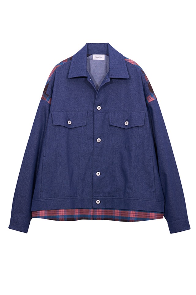 Nora Lily / ノラリリー Check Switch Denim Blouson