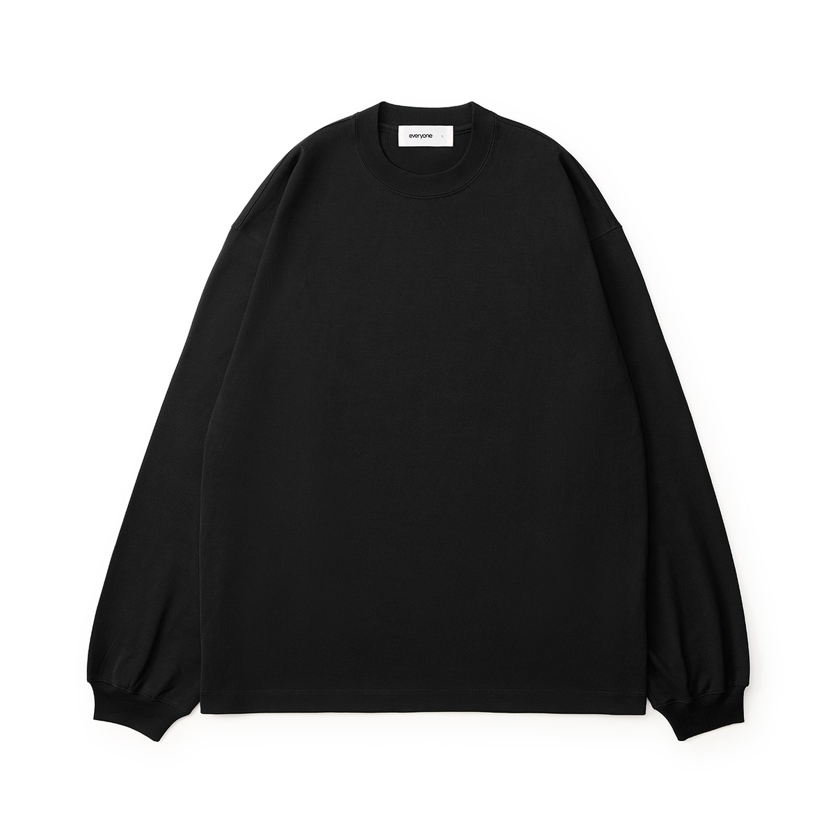 everyone luxury cotton long sleeve tee shirt (BLACK) | everyone