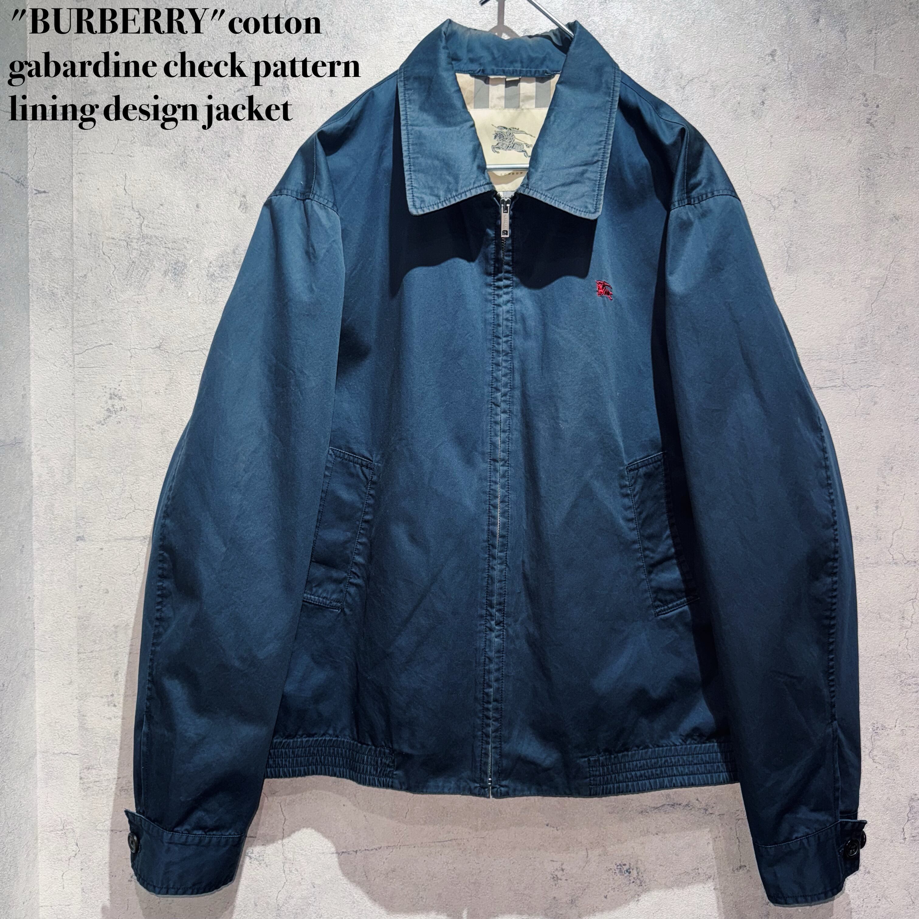 "BURBERRY"cotton gabardine check pattern lining design jacket