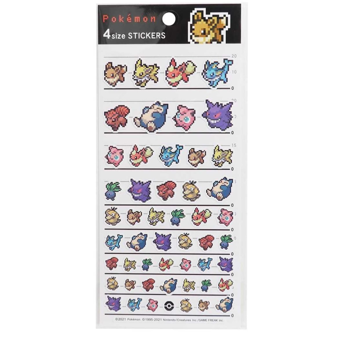 PSA10 ポケモンキッズ イーブイ シール 2005 POKEMON KIDS ポケモン 4サイズステッカー ピクセルアート イーブイ | デコパーツ
