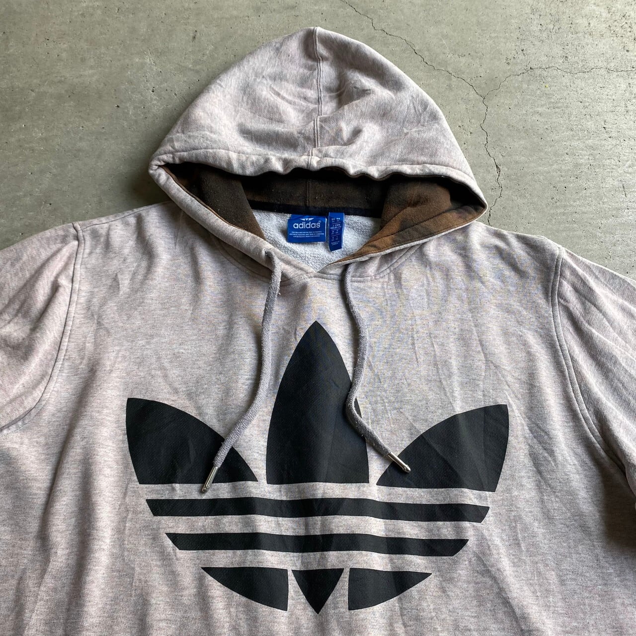 【激レア1点物】adidasビッグロゴ サイドZIPスウェット×ブリーチ3XL