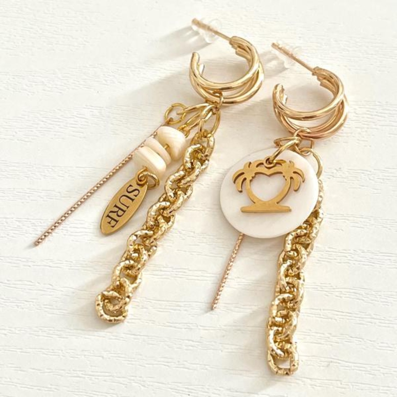 【10pcs】スティックツイストデザインゴールドチャーム