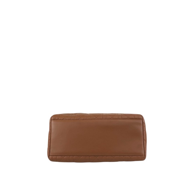 Christian Dior クリスチャン ディオール レディディオール ハンドバッグ ブラウン カナージュ ロゴチャーム レザー 2way vintage ヴィンテージ オールド 5n4tvr