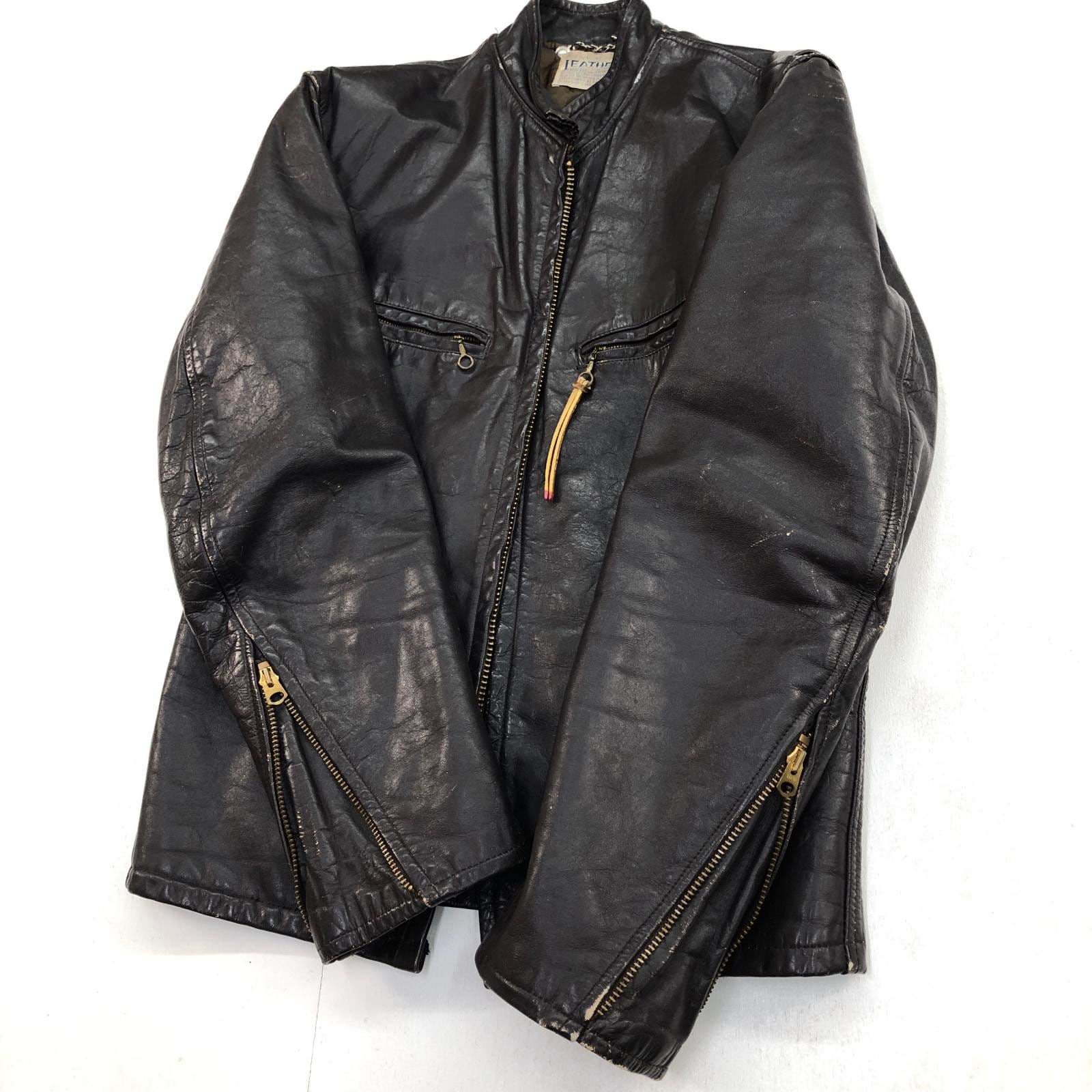 UNKNOWN 70年代あたり GENUINE LEATHER GARMENT シングルライダース