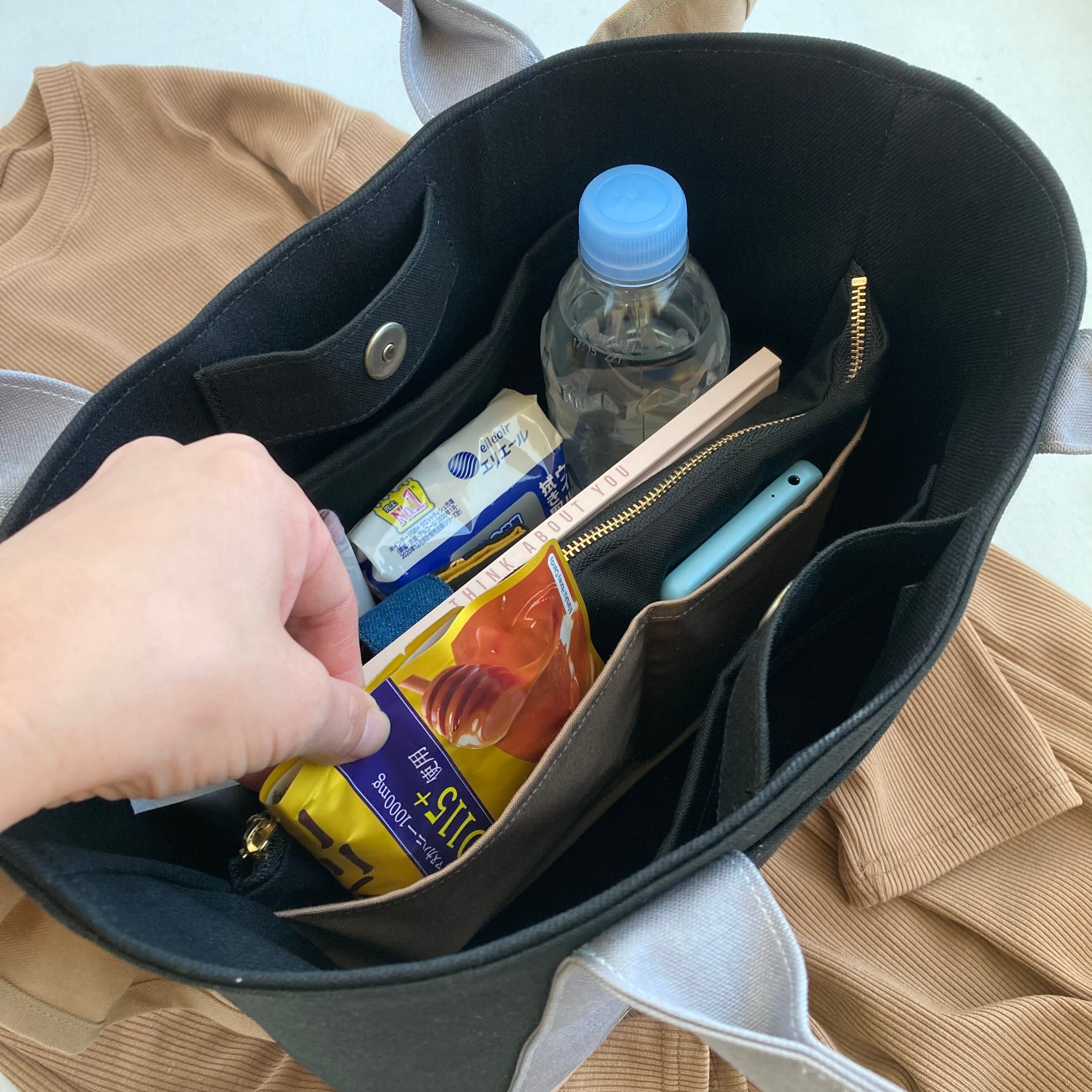 トートバッグMサイズ・ポケットいっぱい＋背面スマホポケット（大人