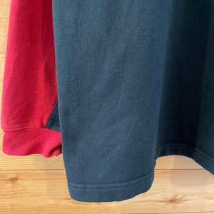 【haggpr】ハーフジップ スウェット ツートン 刺繍ロゴ XL アメリカ古着