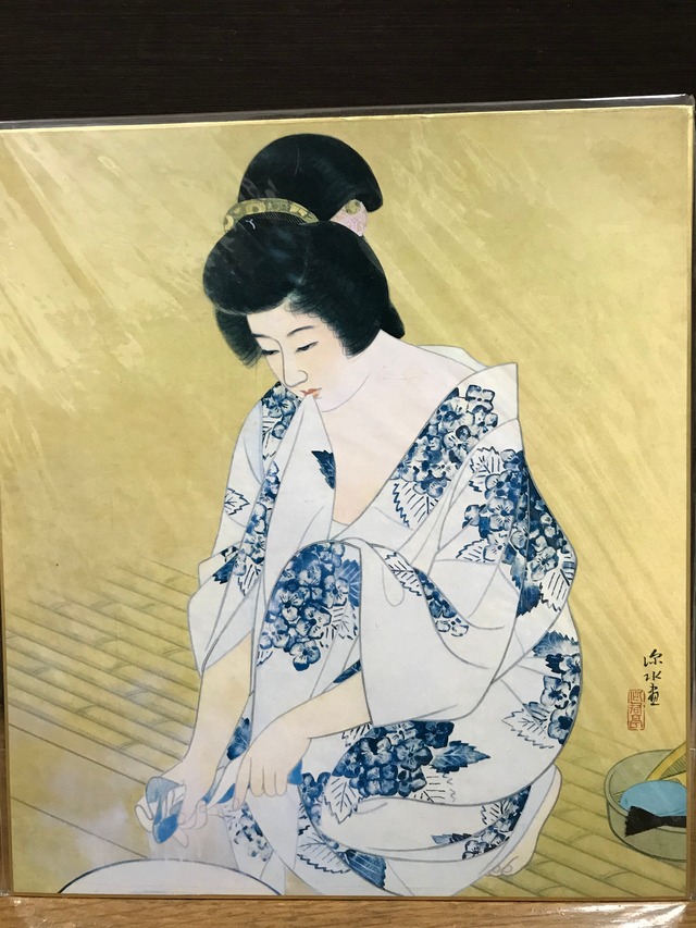 ○ 色紙 「湯気」 伊東深水 【新品】 | 一条堂（送料無料）