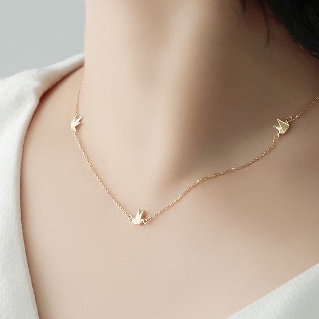 折り鶴ジュエリー ネックレス ゴールド / Orizuru jewelry necklace, gold
