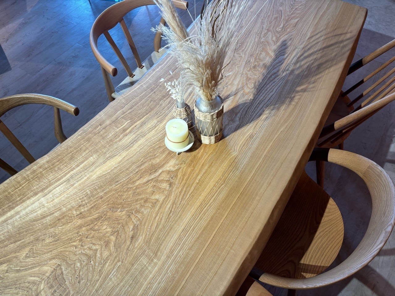 タモ_1970×670-700-800×40_新宿店_テーブル天板/一枚板 2305 t001