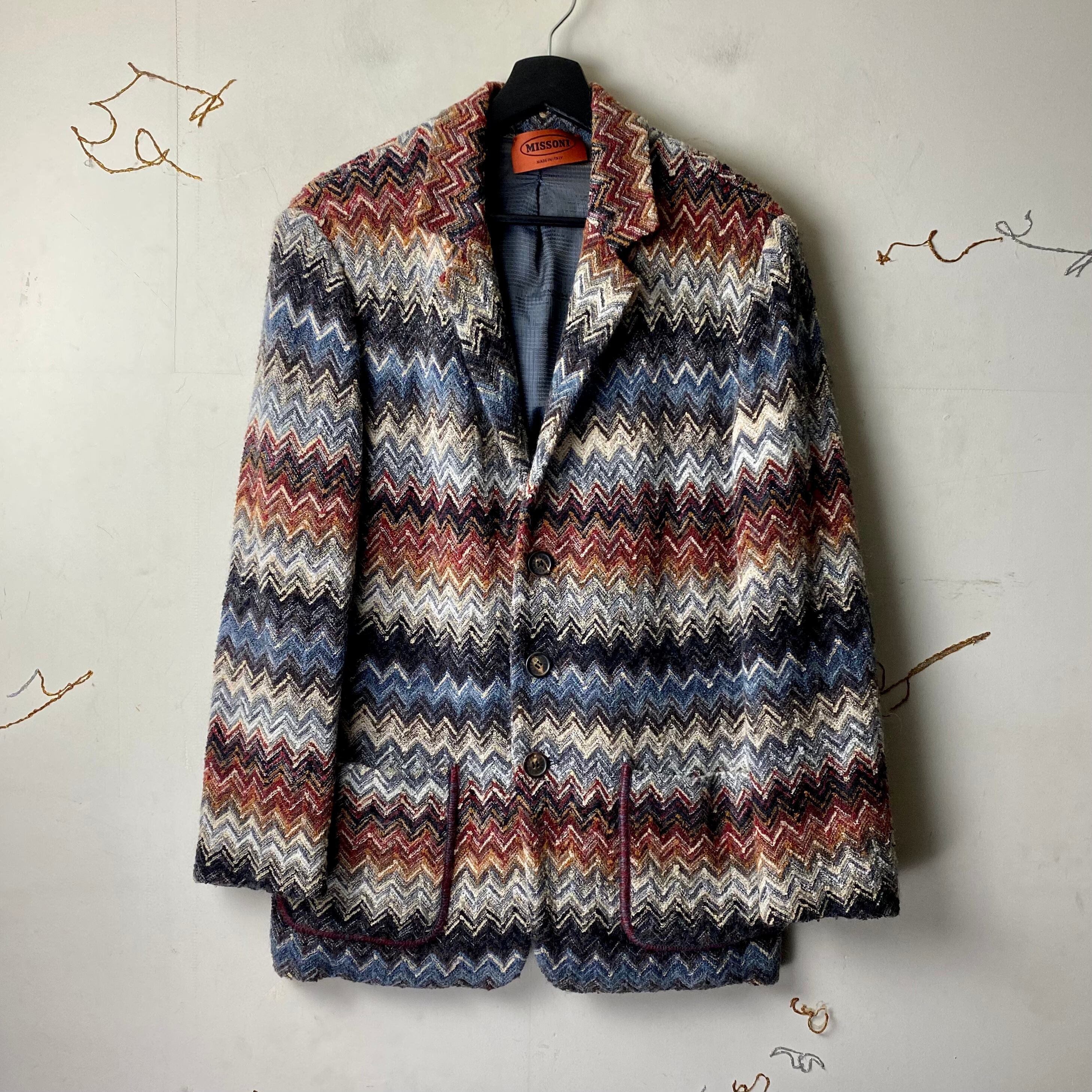 MISSONI zigzag pattern mohair knit tailored jacket | NOIR ONLINE