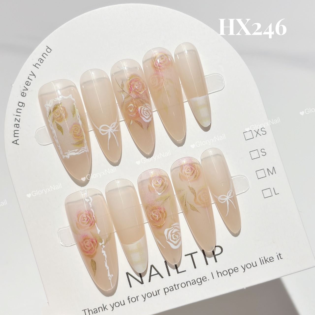 HX246 ネイルチップ サイズXS/S/M