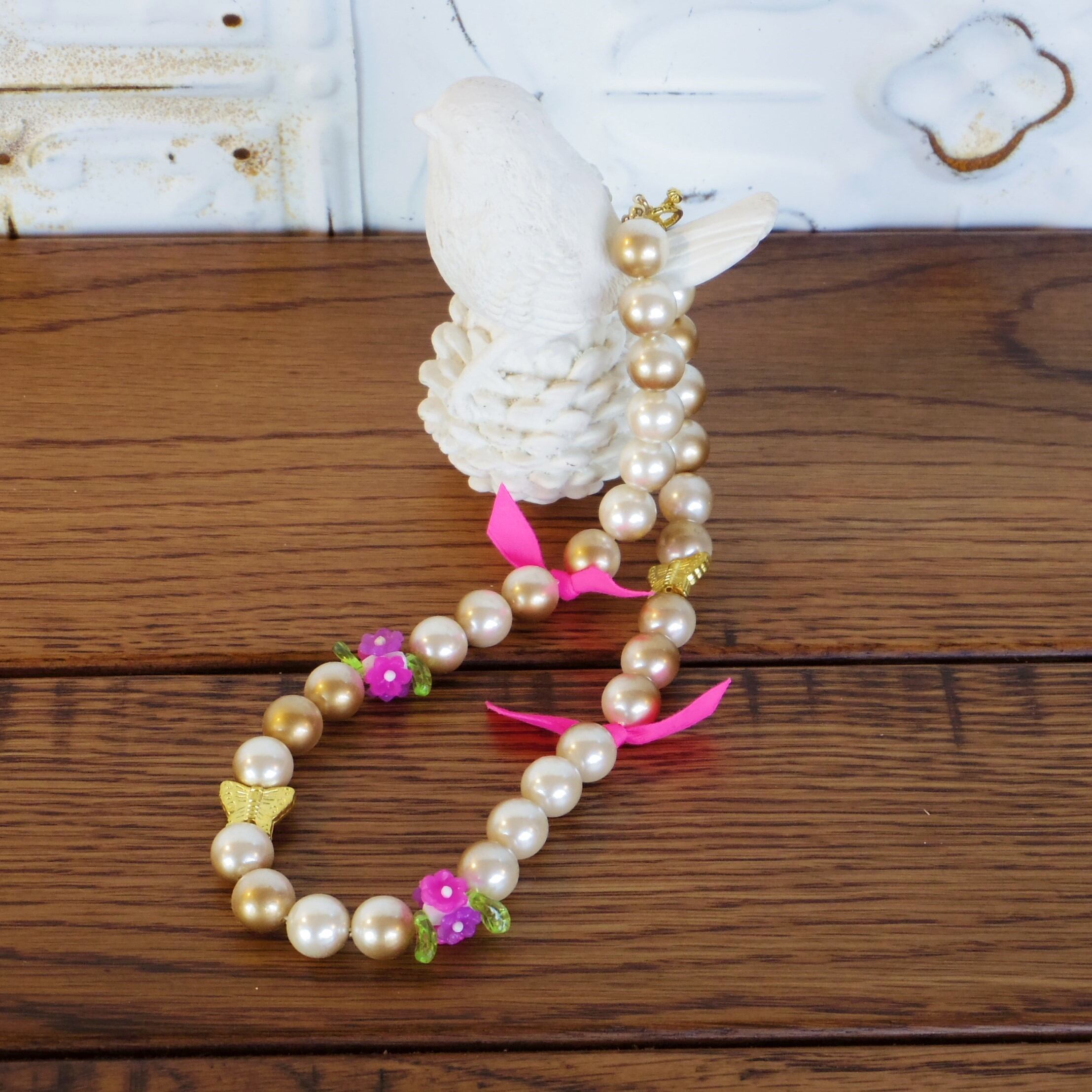 グラデーションパールネックレス