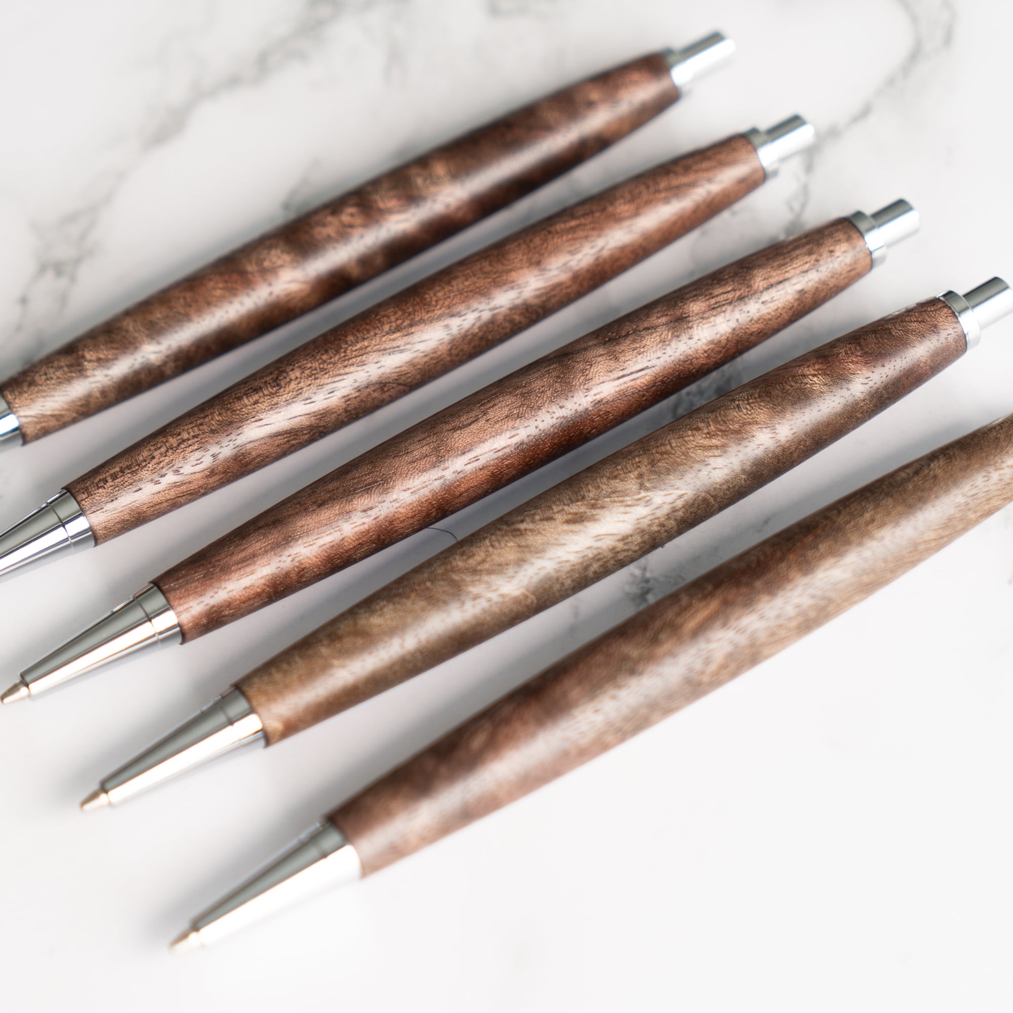 杢軸シャーペン】ウォールナット（胡桃） 「縮み杢」 / 0.5mmシャープ