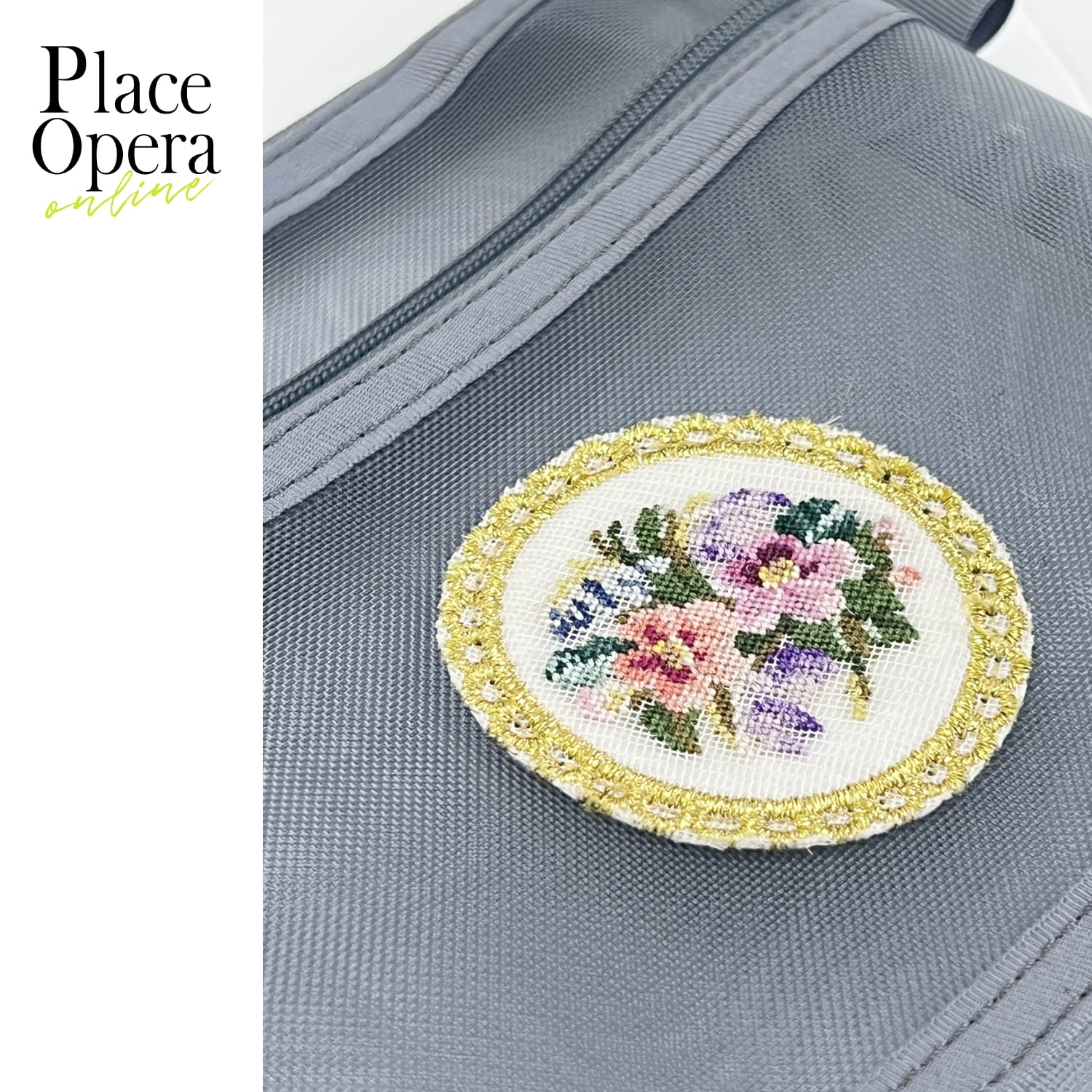 プチポアン】メッシュ 二段ポーチ/グレー | Place Opera Mignon