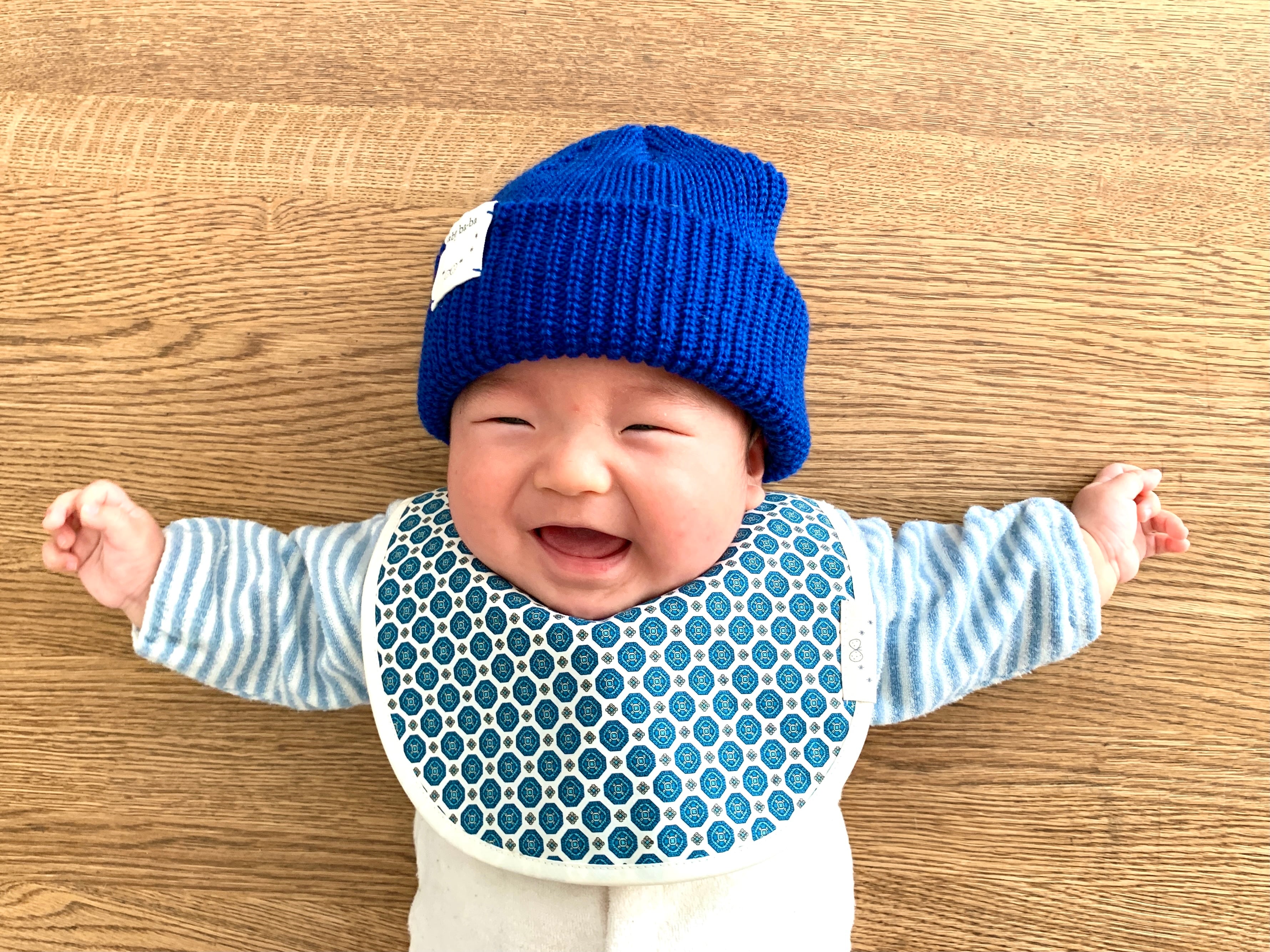 リバーシブルベビースタイ・黄色サークル柄 | baby ba-ba（ベビーバーバ）