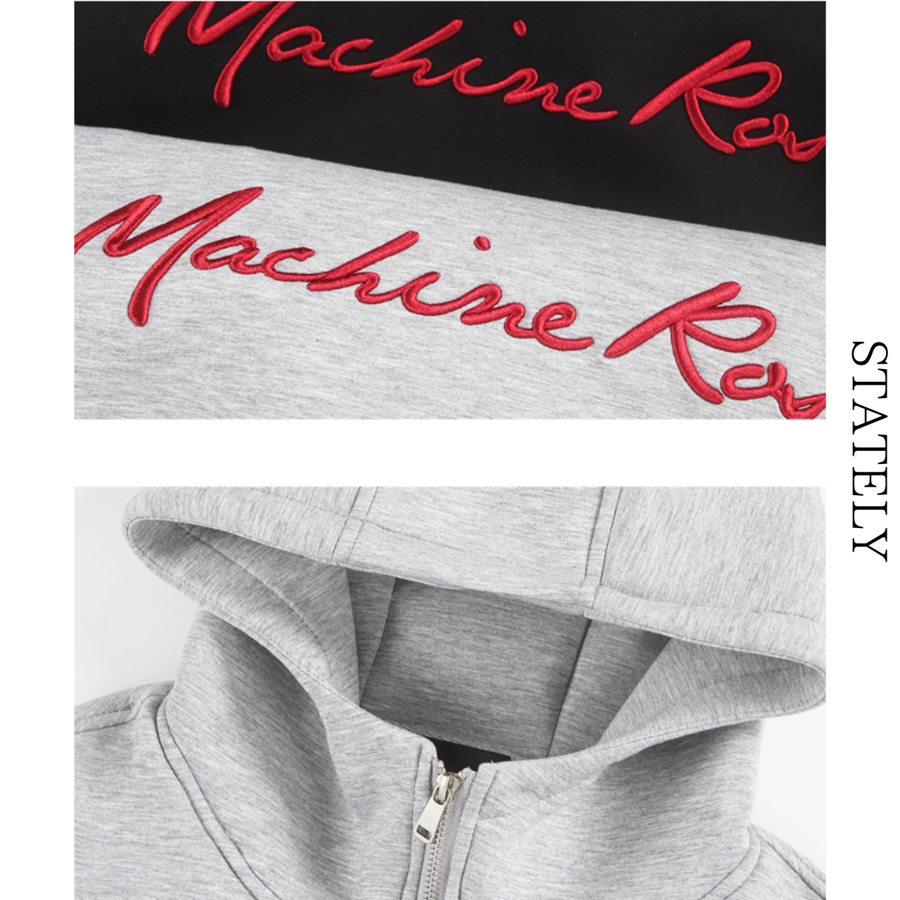 Machine Rose Embroidery Hoodie/2color_T58・画像3