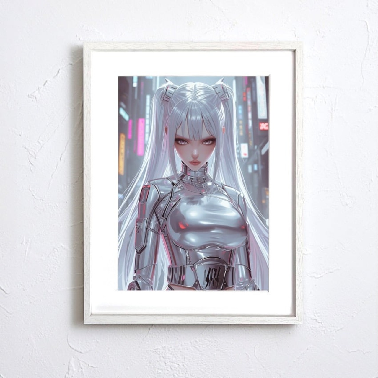 Cyber Valkyrie｜近未来の戦乙女を描いたサイバーパンクアートポスター｜力強さと美が共鳴するスタイリッシュインテリアA4ポスター