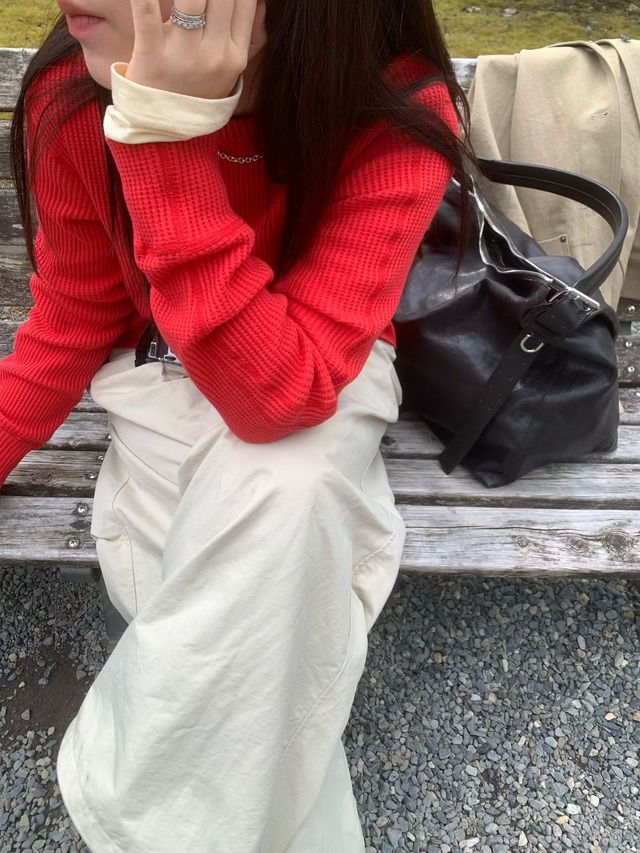(予約) taffeta / Big waffle tee 3color