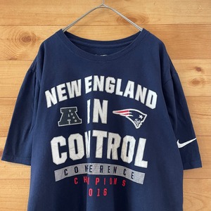 【NIKE】NFL ニューイングランド ペイトリオッツ Tシャツ アーチロゴ チャンピオン 2016 Lサイズ New England Patriots US古着 アメリカ古着