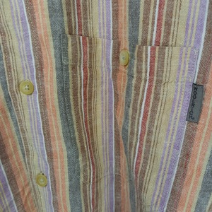 ウールリッチ　リネンシャツ　長袖　ストライプ　オーバーサイズ　ベージュ　XL