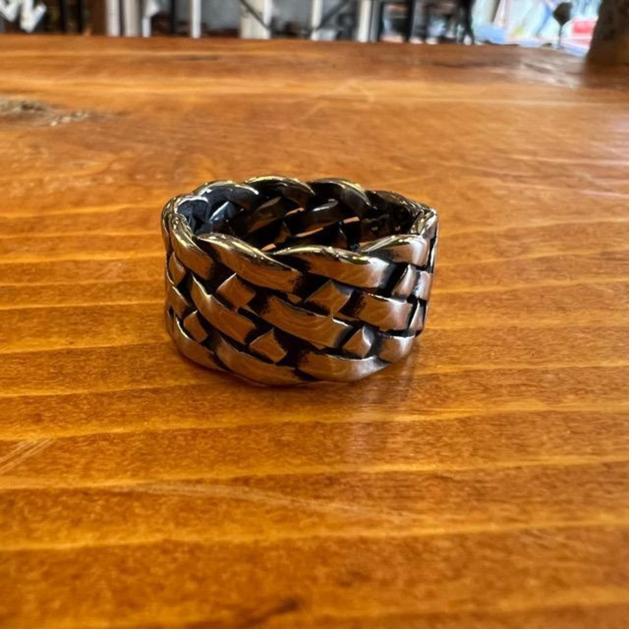 TOPANGA Jewelry Braided Chain Square Plate RING Braided Chain x Square Plate　