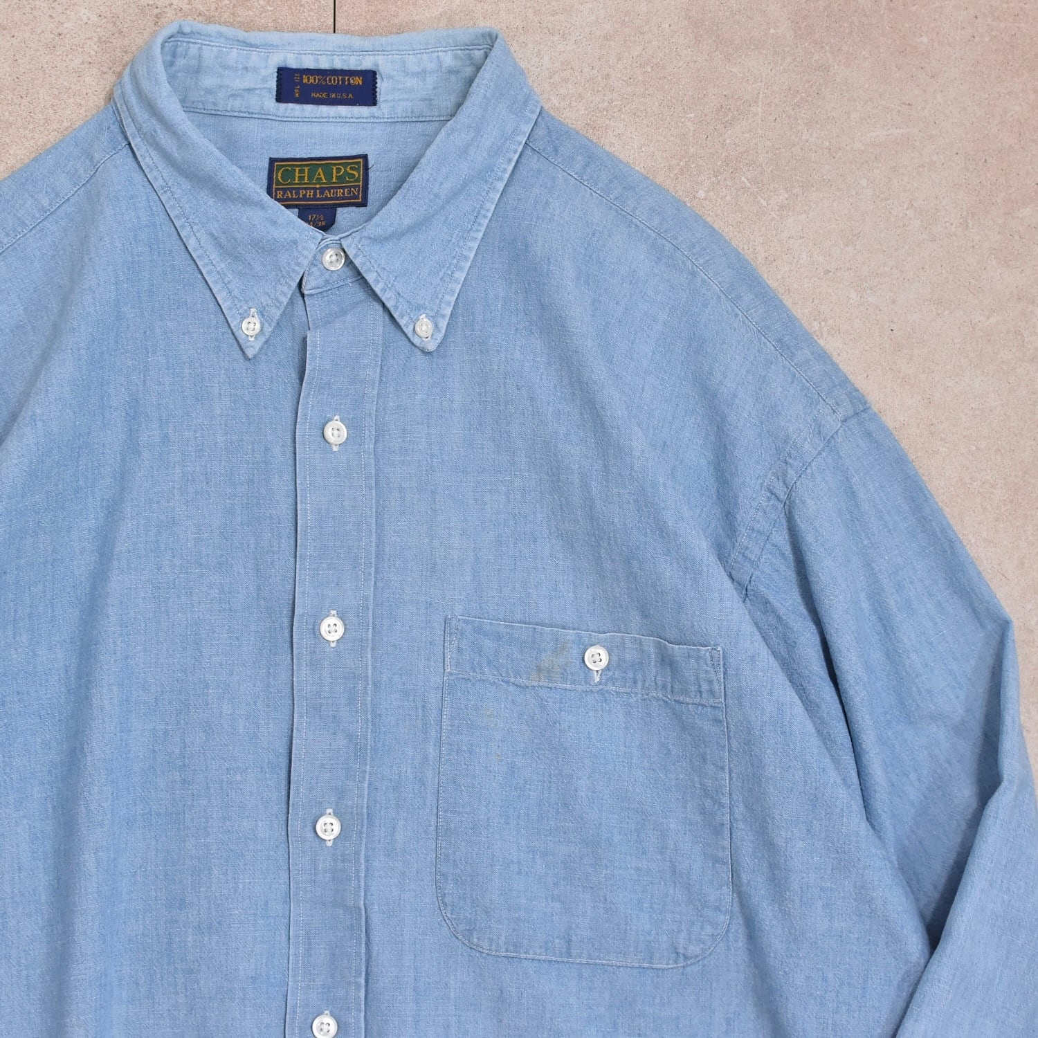 80s USA CHAPS RALPH LAUREN chambray shirt | 古着屋 grin days 80s USA CHAPS RALPH LAUREN chambray shirt | 古着屋 grin days