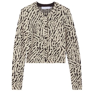 Proenza Schouler White Label　ANIMAL JACQUARD CARDIGAN　BEIGE/BLACK