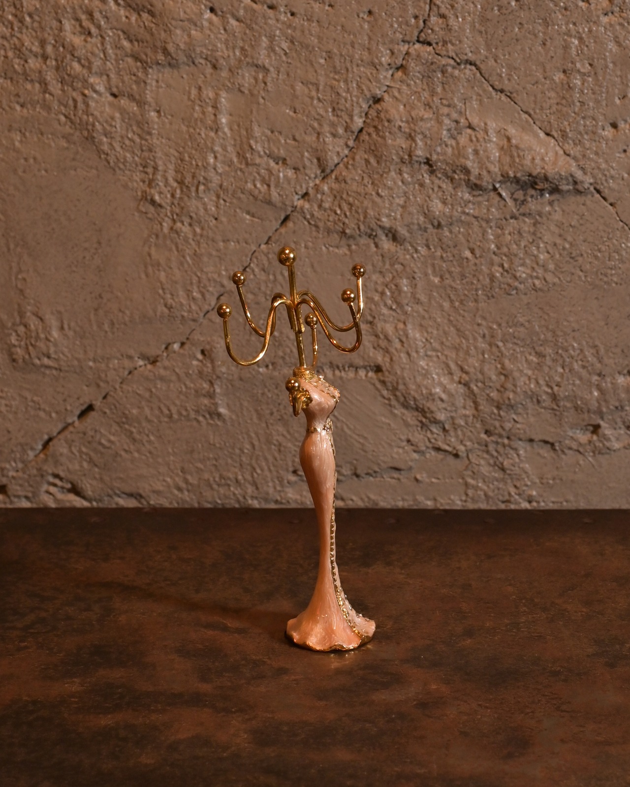 ヴィンテージ雑貨ドレス トルソーピンク アクセサリースタンド