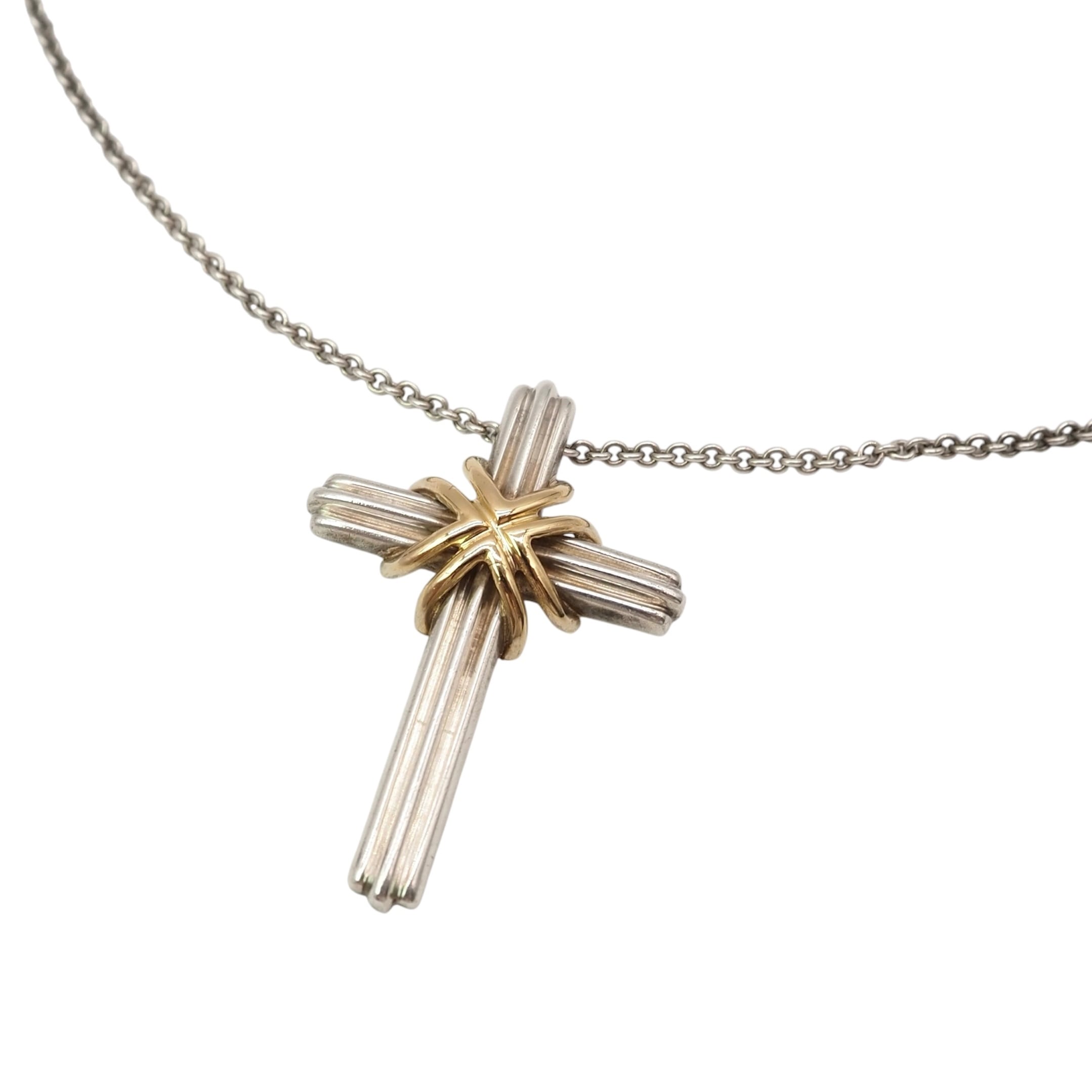 Tiffany&Co. シグネチャー クロス コンビネックレス シルバー925 K18