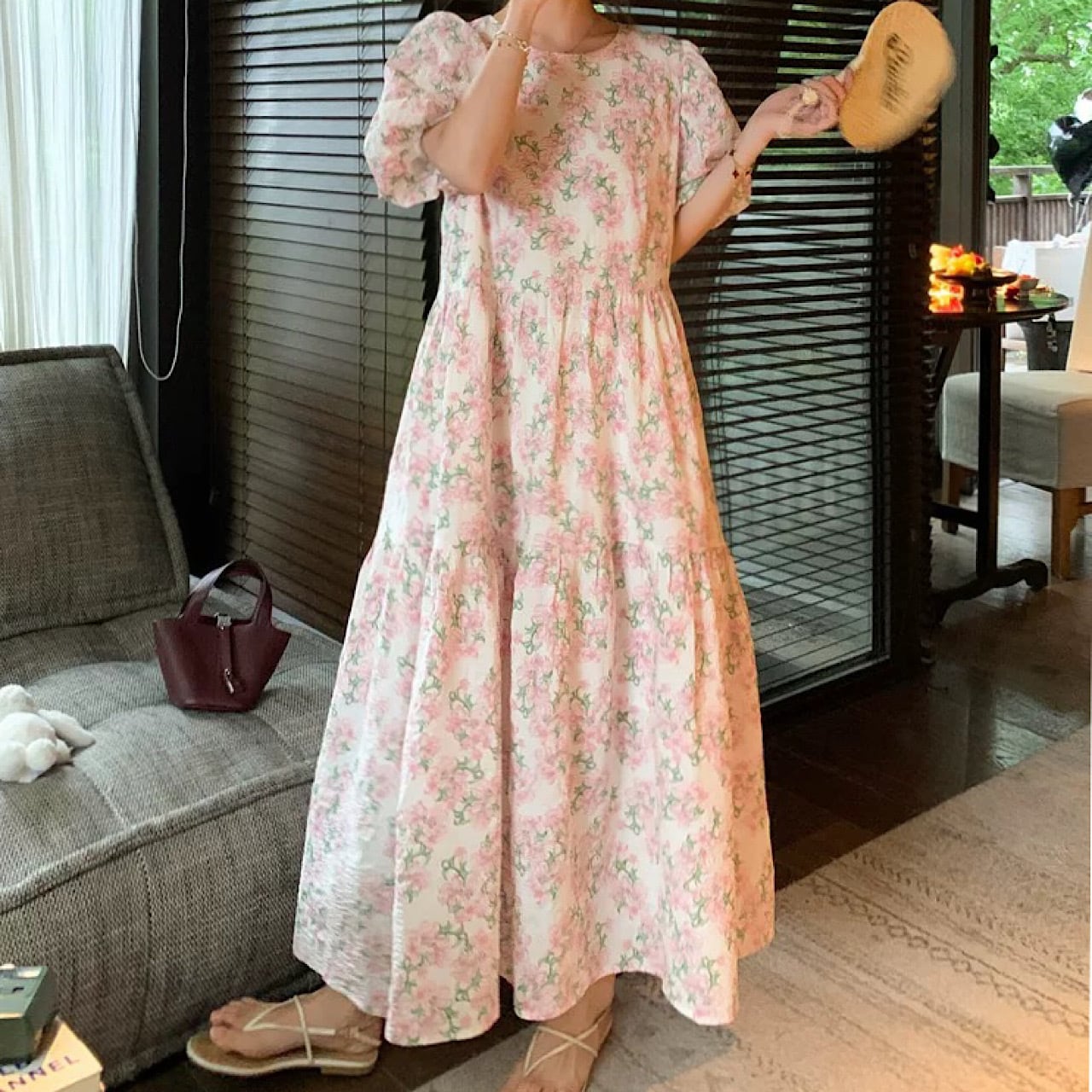 【S-XL】フローラルプレミアムワンピース