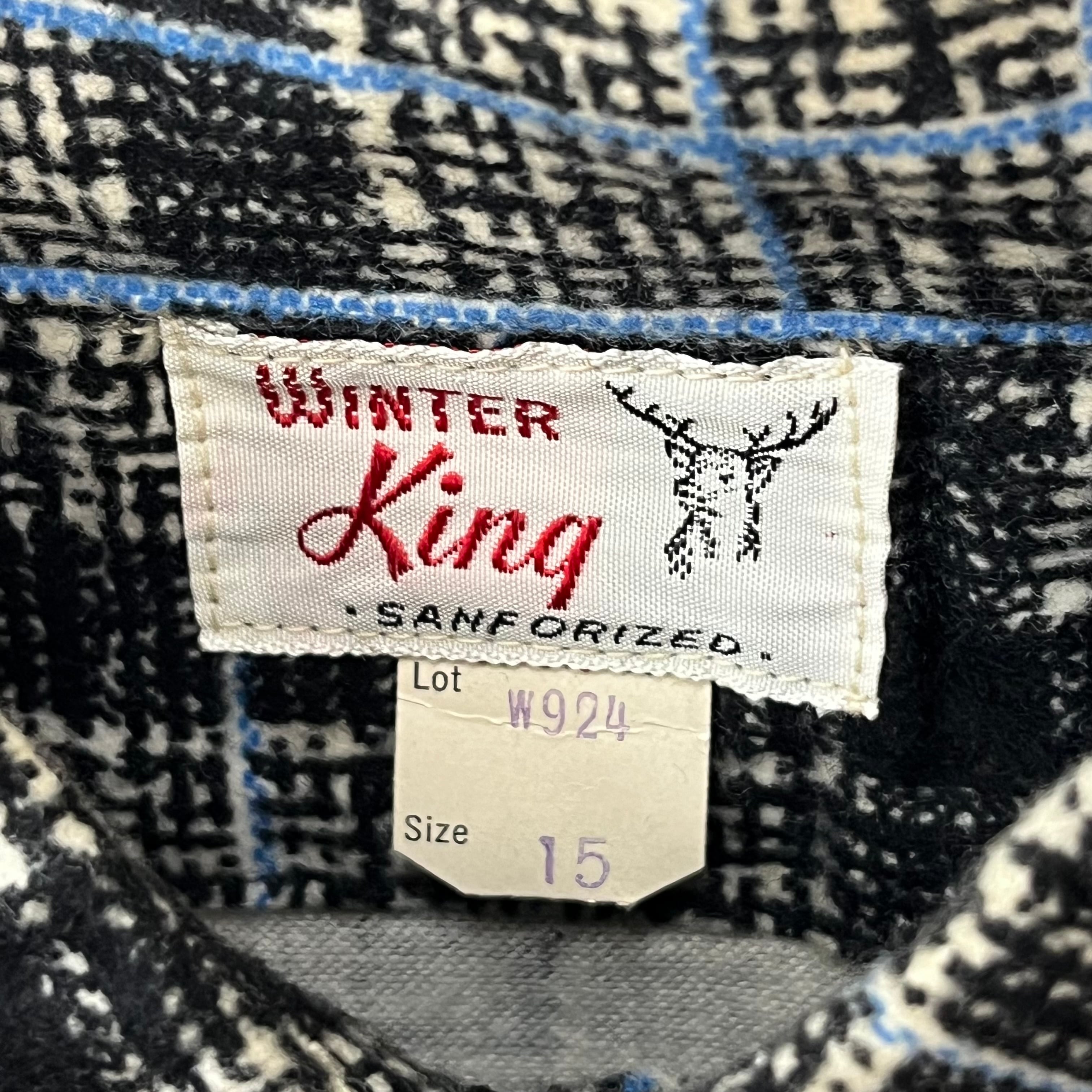 60s Winter King Print Flannel Shirt 60年代 ウィンターキング
