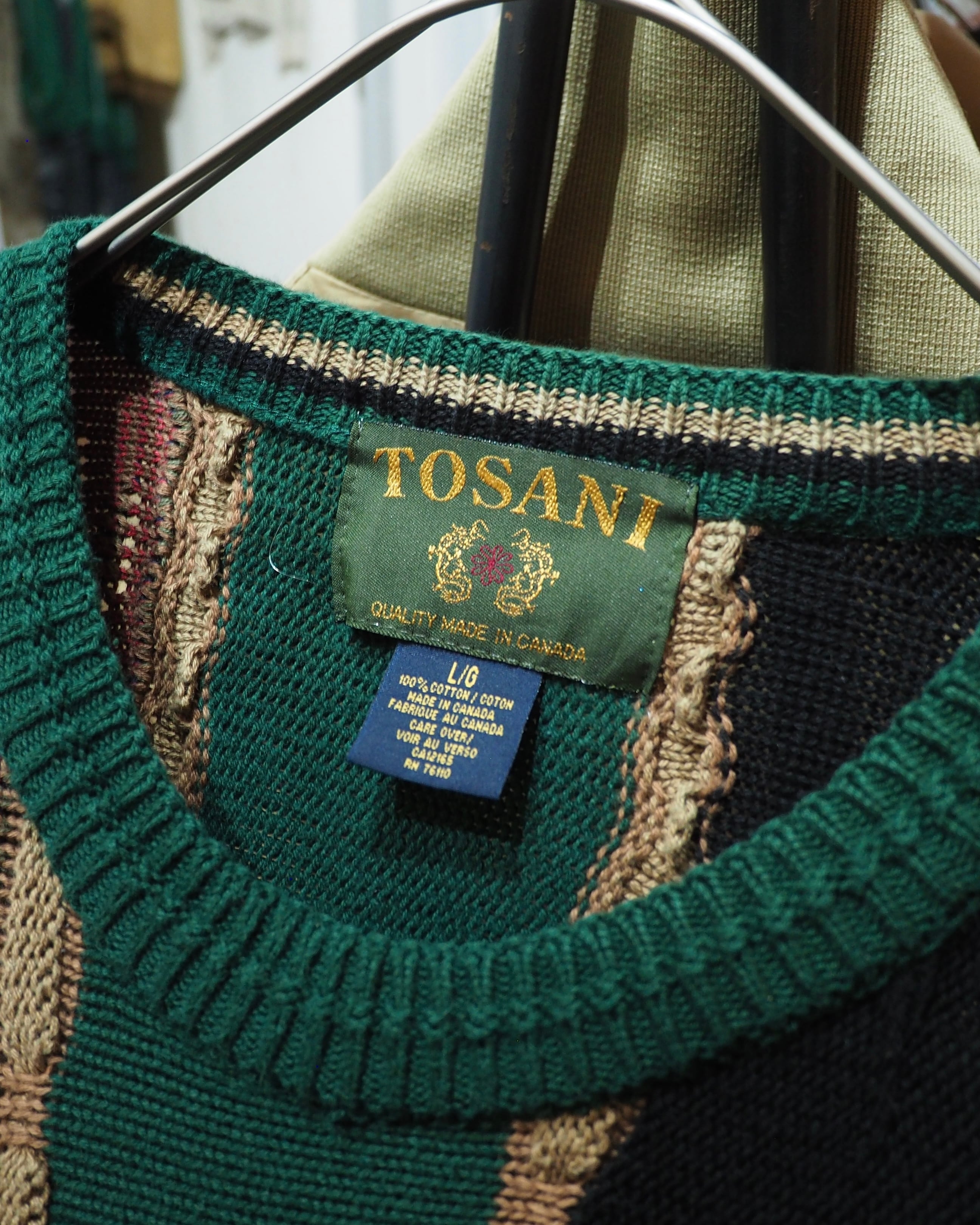 1990s " TOSANI ‐ Pure Cotton " Bewitching Color Vintage Loose 3D Knit