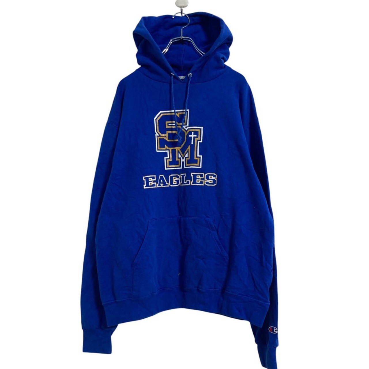 Champion プリントスウェット パーカー L ブルー チャンピオン プル 