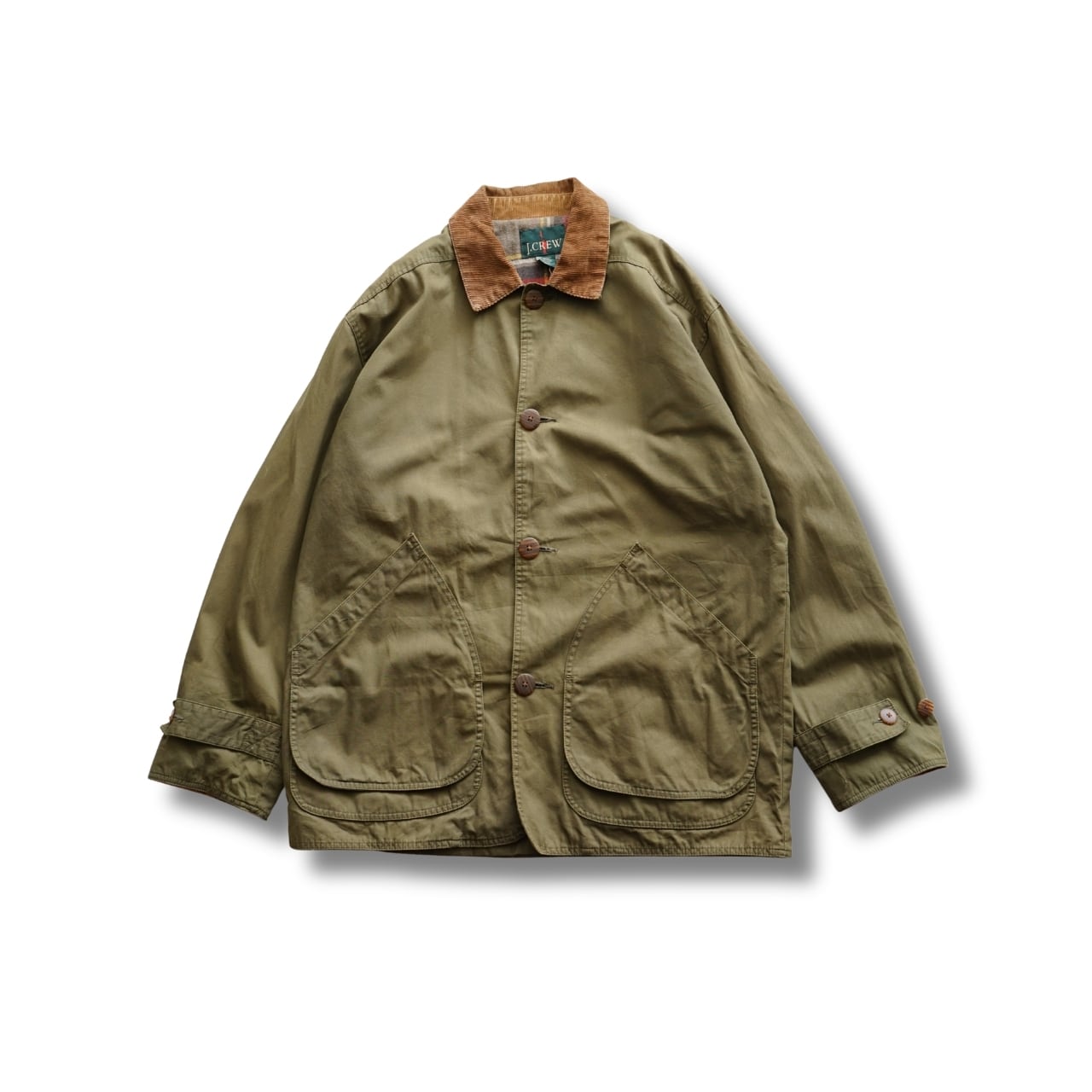 J.Crew ジェイクルー ハンティングジャケット コーデュロイ襟 巨人タグ 90s 表記M(実寸XL相当)|NA675