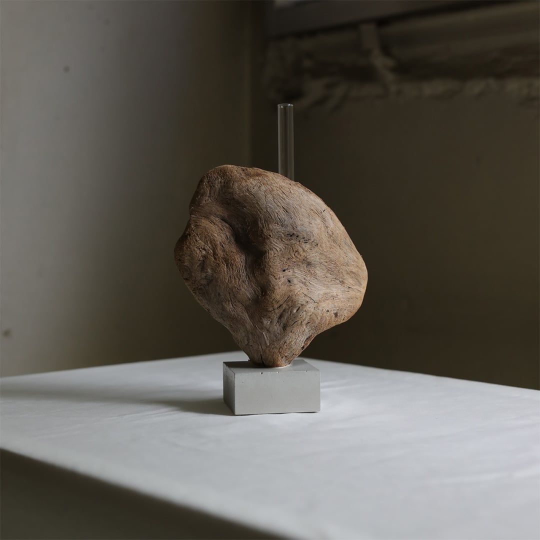 saisei (再生) driftwood flower vase cement 無塗装 | FREEPARK