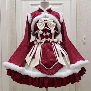 チャイナロリ♡全2カラー　アウター付きもこもこチャイナワンピース　wanpi31★