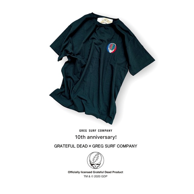 GRATEFUL DEAD × GREG SURF COMPANY T-shirt(ブラック)
