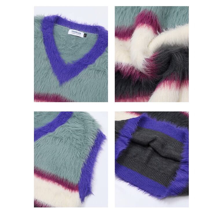 ★COLORBLOCK STRIPED VEST(unisex)　　　A0764