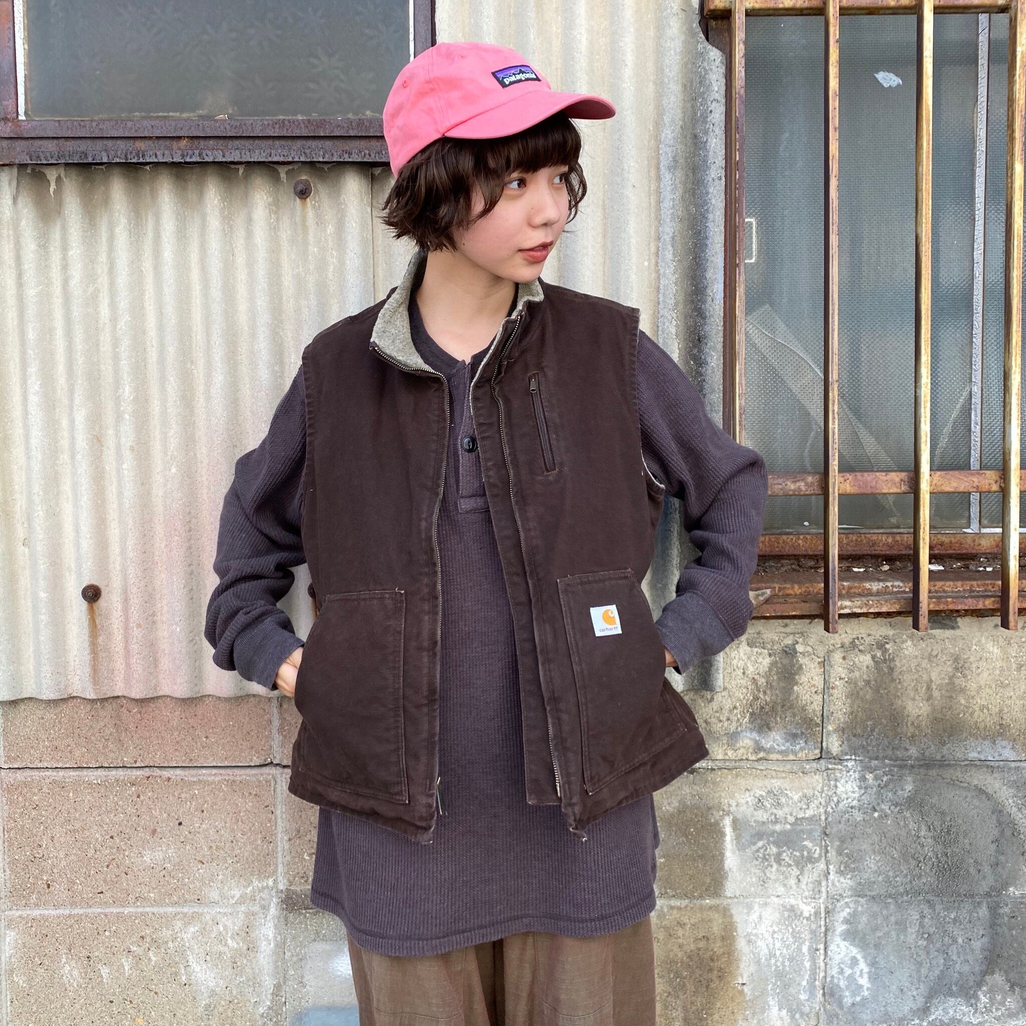 90s Carhartt ダックジャケット 裏地ボア フーディ ブラウン