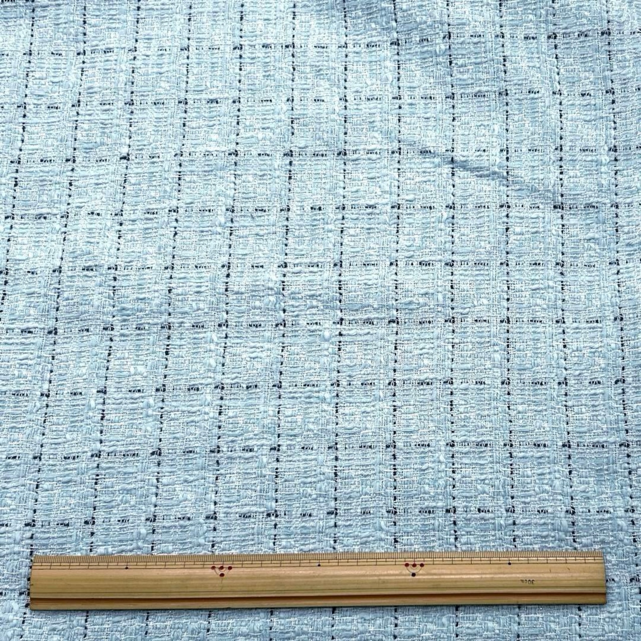 ★NY940◆2.1m◆1点限定!ファンシーツイード生地◆格子◆サックス