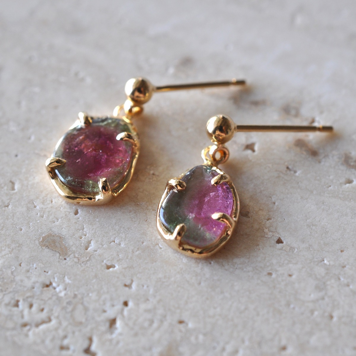 Watermelon Tourmaline ウォーターメロントルマリン ピアス | ETORA 