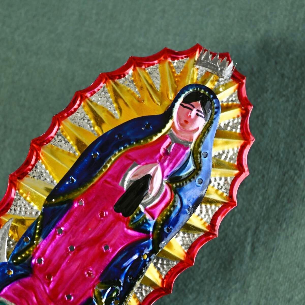 メキシコ TINグアダルーペ｜オブジェ 壁掛け 民芸品 蝋燭スタンド