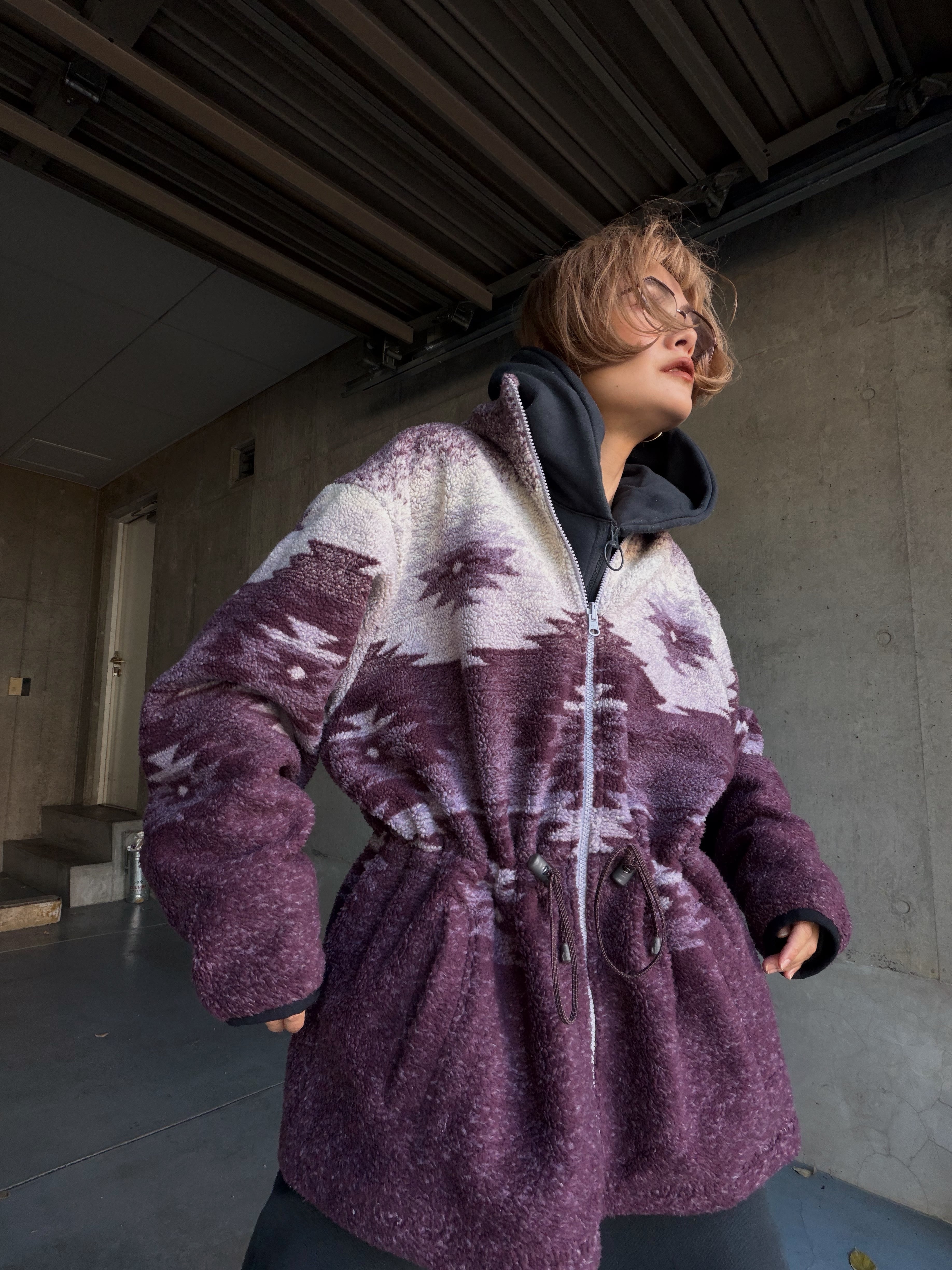 (OT1384)00’s Cabela’s native pattern fleece jacket