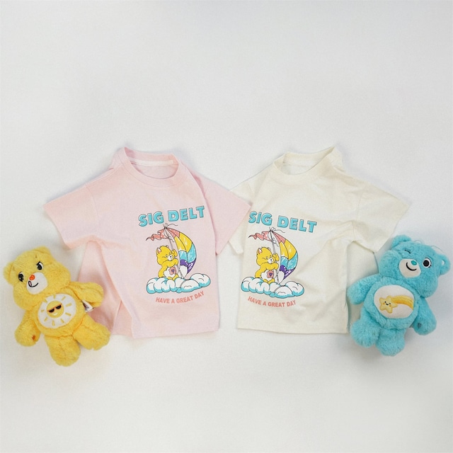 【90-150】夏作韓国風可愛い熊柄半袖Tシャツ