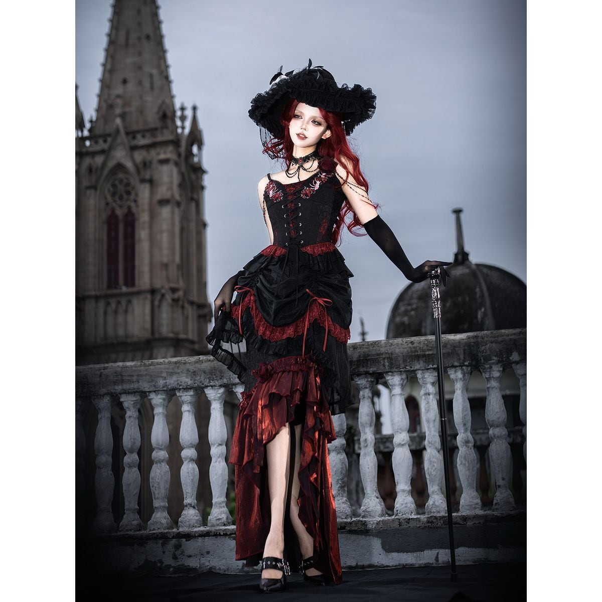 深紅薔薇ゴシックノクターンドレスセット | Maiden's Rêve