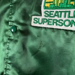 80s〜90s Seattle SuperSonics / LOCKER LINE / ナイロンサテンスタジャン / USA製 / グリーン×イエロー / NBAジャケット